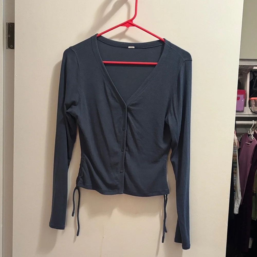 Lululemon Blue side tie Cardigan - Picture 2 of 5